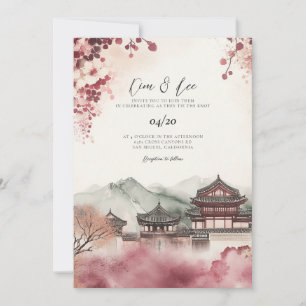 Convite de Casamento Tradicional Coreano Modelo