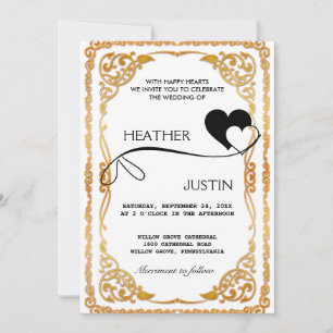 Convite De Casamento Tradicional De Script Minimal