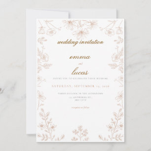 Convite de Casamento Tradicional Norueguês Rosemal