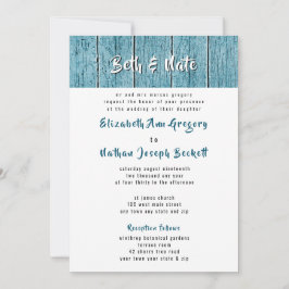 Convite De Casamento Tradicional Rustic Blue Shipl
