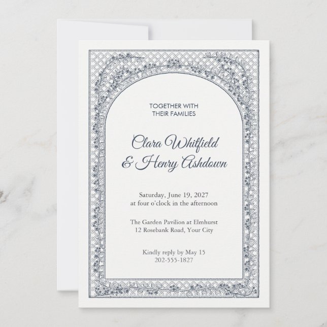 Convite de Casamento Treillage Gloriette (Frente)