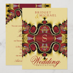 Convite de Casamento Trek Royale Cetim Vermelho+Cr