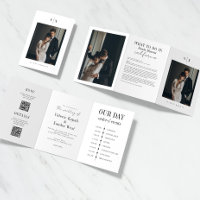 Convite de Casamento Tri-Fold com Foto Detalhada e