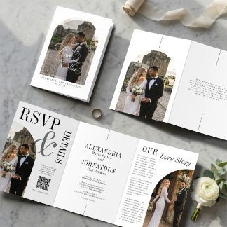 Convite de Casamento Tri-Fold Era Uma Vez