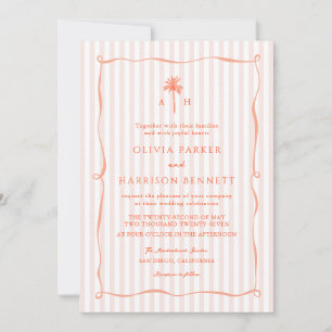Convite de Casamento Tropical Árvore de Palmeira R