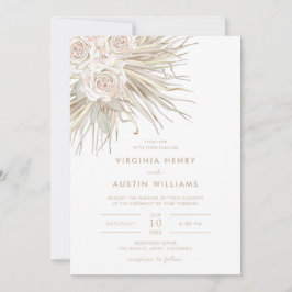 Convite de Casamento Tropical Boho Aquarela