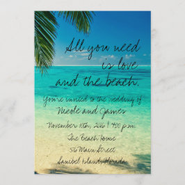 Convite de casamento tropical da praia de Florida
