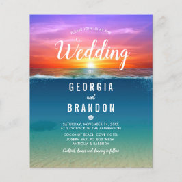 Convite de Casamento Tropical na Praia com Orçamen