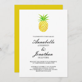 Convite De Casamento Tropical Pineapple Watercolor