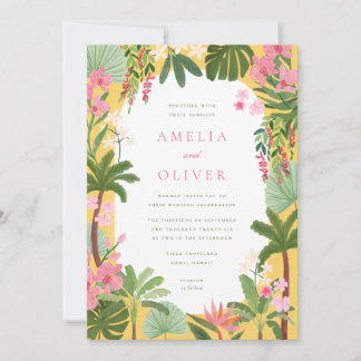 Convite de Casamento Tropical Pintado