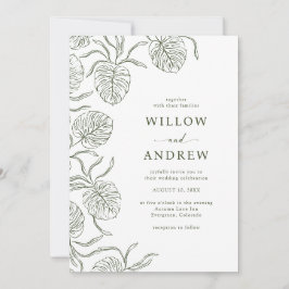 Convite de Casamento Tropical Simples