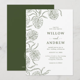 Convite de Casamento Tropical Simples