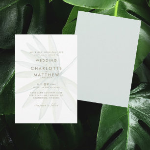 Convite de Casamento Tropical Simples com Haste e