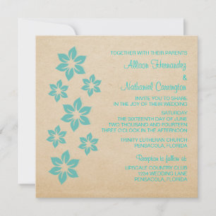 Convite de casamento Tropical Turquoise