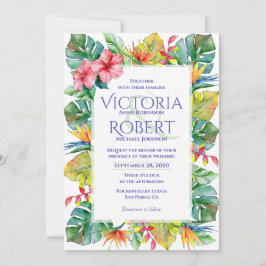 Convite De Casamento | Tropical Watercolor Floral