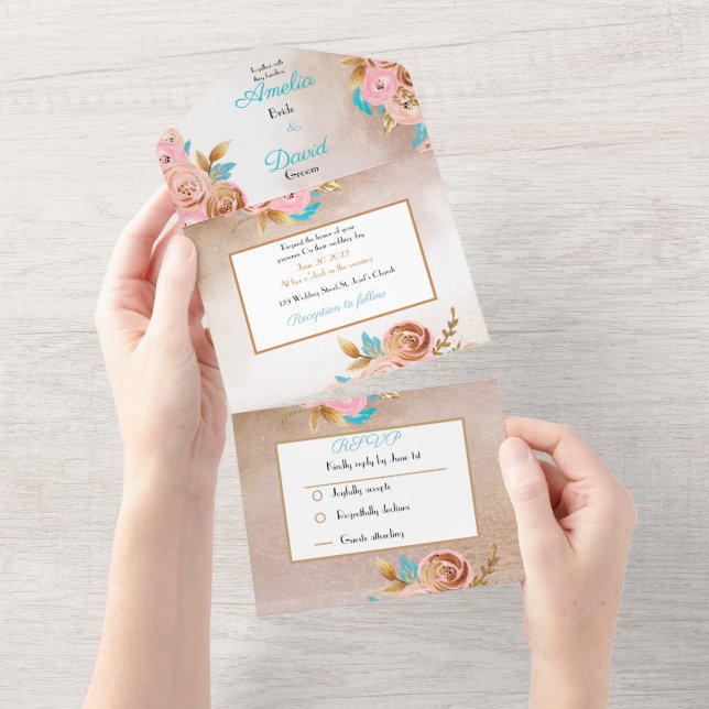 Convite de Casamento Tudo em Um (Tearaway)