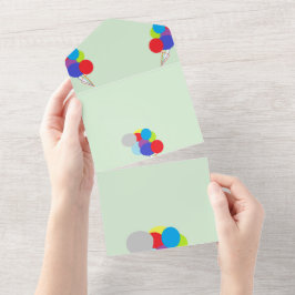 Convite de Casamento Tudo em Um: Balões