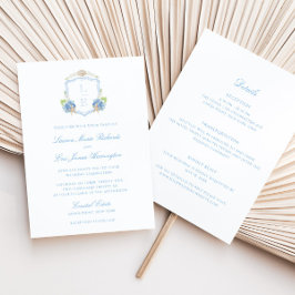Convite de Casamento Tudo-em-um Coastal Monogram C