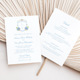 Convite de Casamento Tudo-em-um Coastal Monogram C