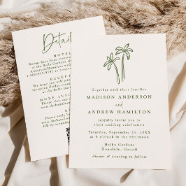 Convite de Casamento Tudo em Um Código QR Creme Pa