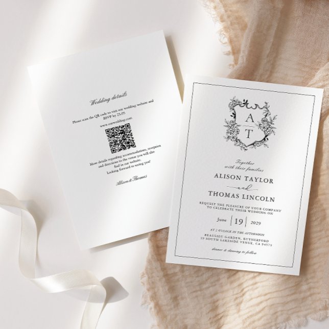 Convite de casamento tudo em um código QR do brasã (Criador carregado)