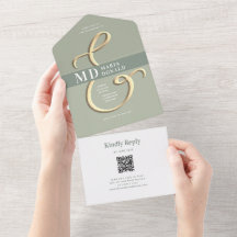 Convite de Casamento Tudo Em Um Código QR Verde Sa