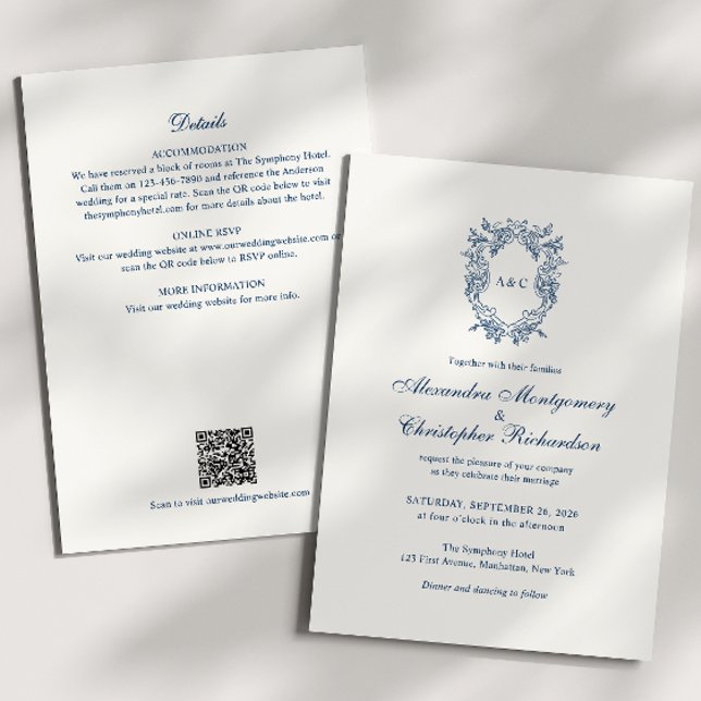 Convite de Casamento Tudo-em-Um com Brasão em Esti (Criador carregado)