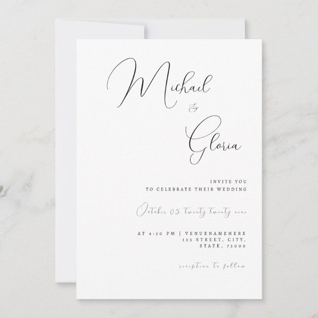 Convite de Casamento Tudo em Um com Código QR Cali (Frente)