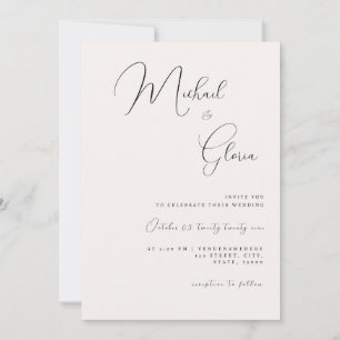 Convite de Casamento Tudo em Um com Código QR e Ca