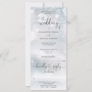 Convite de Casamento Tudo Em Um Flocos de Neve de 