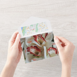 Convite de Casamento Tudo em Um Orquídeas Foto Map