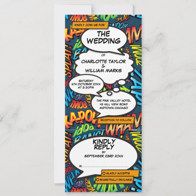 Convite de Casamento Tudo em Um Revista em Quadrin (Frente)