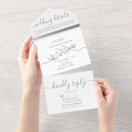 Convite de Casamento Tudo Em Um Roteiro Minimalist