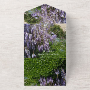 convite de casamento tudo em um wisteria violeta v