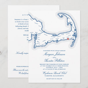 Convite de Casamento Tudo-em-Um Wychmere Beach Clu