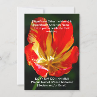 Convite de Casamento Tulipa Laranja Vermelho Quent