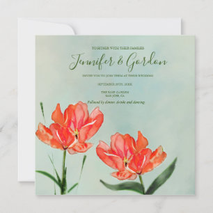 Convite de Casamento Tulipas Vermelhas