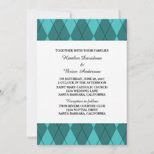 Convite de casamento Turquoise Argyle