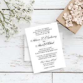 Convite de Casamento Two Hearts Elegant Script