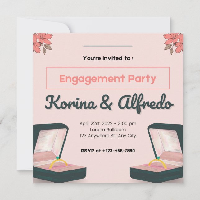 convite de casamento único (Frente)