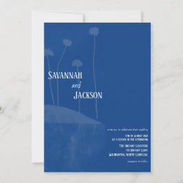 Convite de casamento único Art Blue