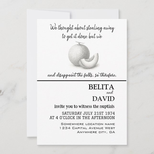 Convite de casamento único e engraçado (Frente)