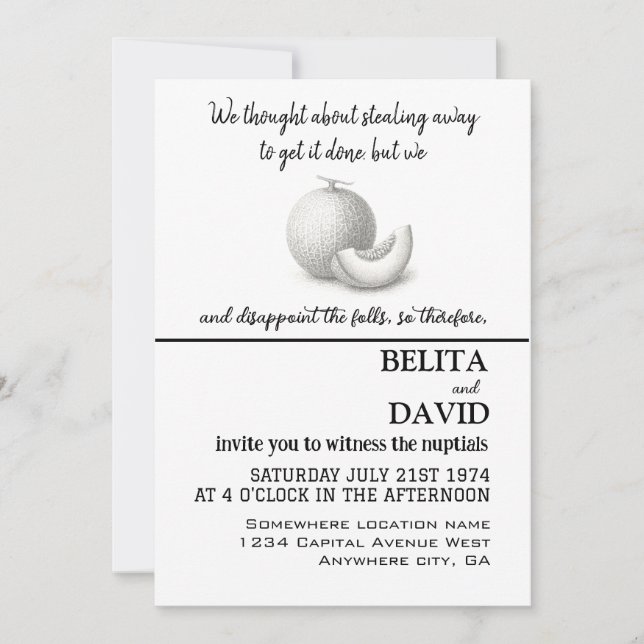 Convite de casamento único e engraçado (Frente)