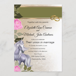 Convite de Casamento Unicórn