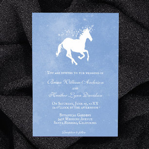 Convite de Casamento Unicórnio Azul