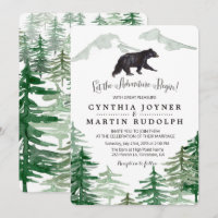 Convite de Casamento Urso de Árvore Rústica