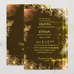 Convite de casamento Velvet Emerald Glow