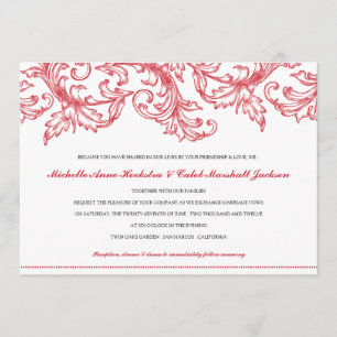 Convite de Casamento Venice (Vermelho Rubi)