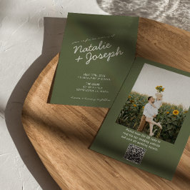 Convite de Casamento Verão Caprichoso Código QR Fo