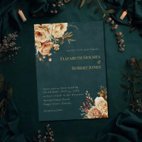 Convite de Casamento Verde Água de Bruxa da Flores